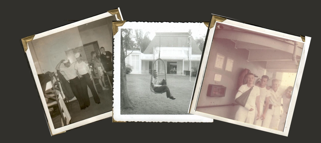 Ken Gamble during his Navy days (Ken is on the far left in the two outside photos). Circa 1962.